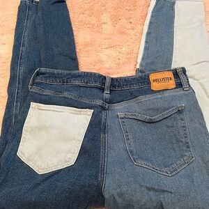 Hollister Color Block Blue Denim Jeans